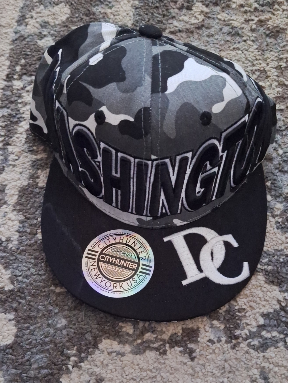 Hunter Black and Gray Camo Snapback Hat